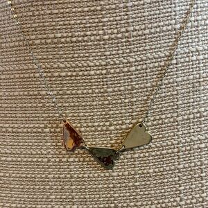 LOFT Gold-Tone Triple Heart Necklace with Enamel Accents